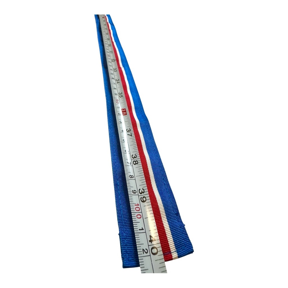 Brooks Brothers Classic Striped Ribbon Belt in Red, White and Blue, Menโs Small - Picture 8 of 8
